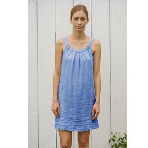 Malvin Made In Germany Light Blue Dress Women Linen Sleeveless  Size Small S 6